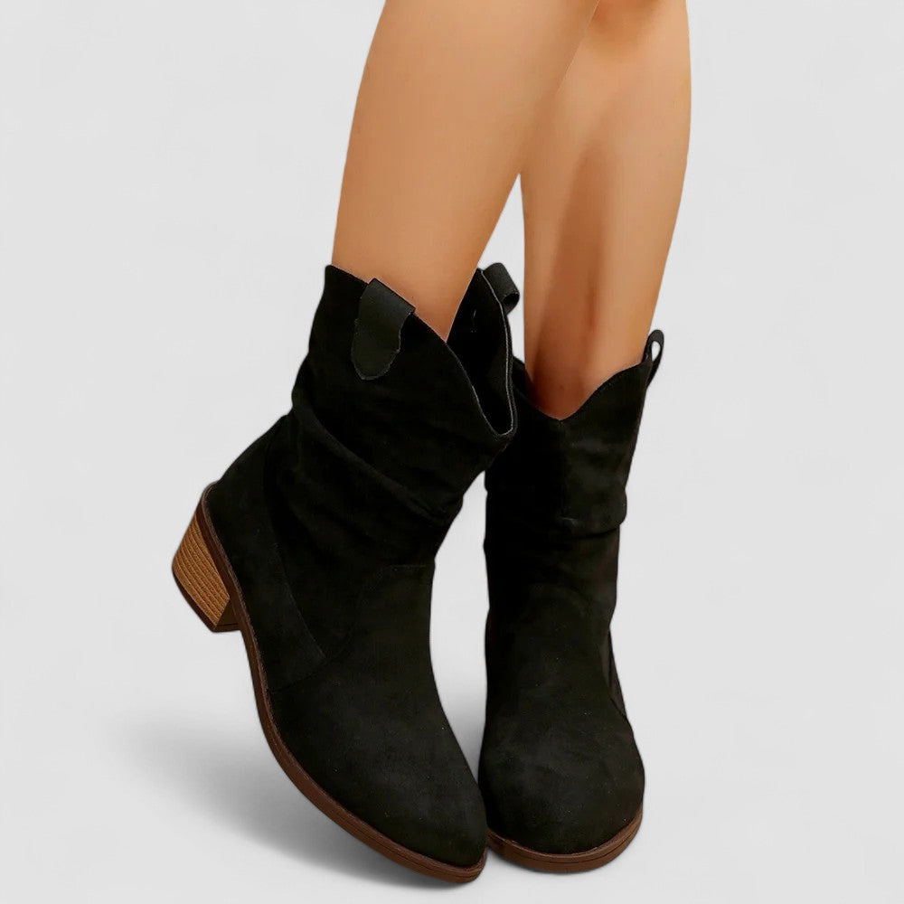 Rowan | Slouch Western Ankle Boots