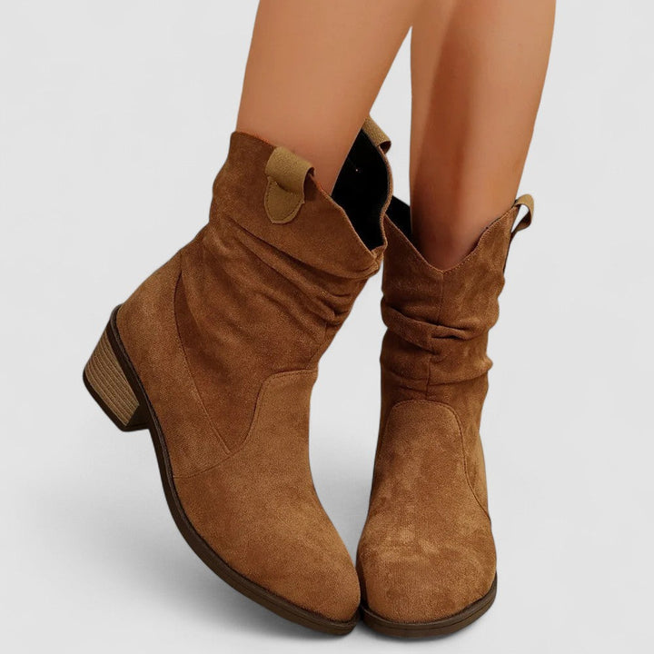 Rowan | Slouch Western Ankle Boots
