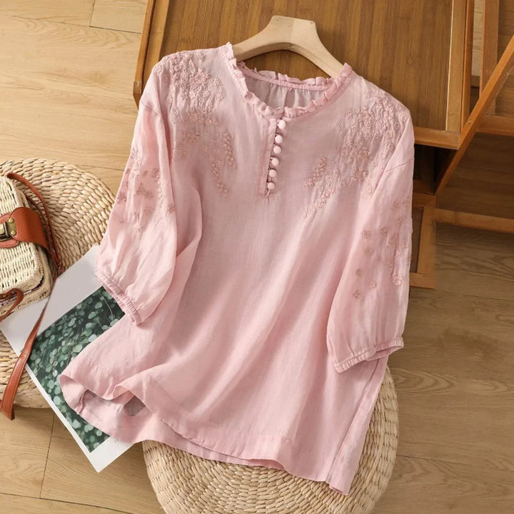 Suzanne | Floral Button-Front Blouse
