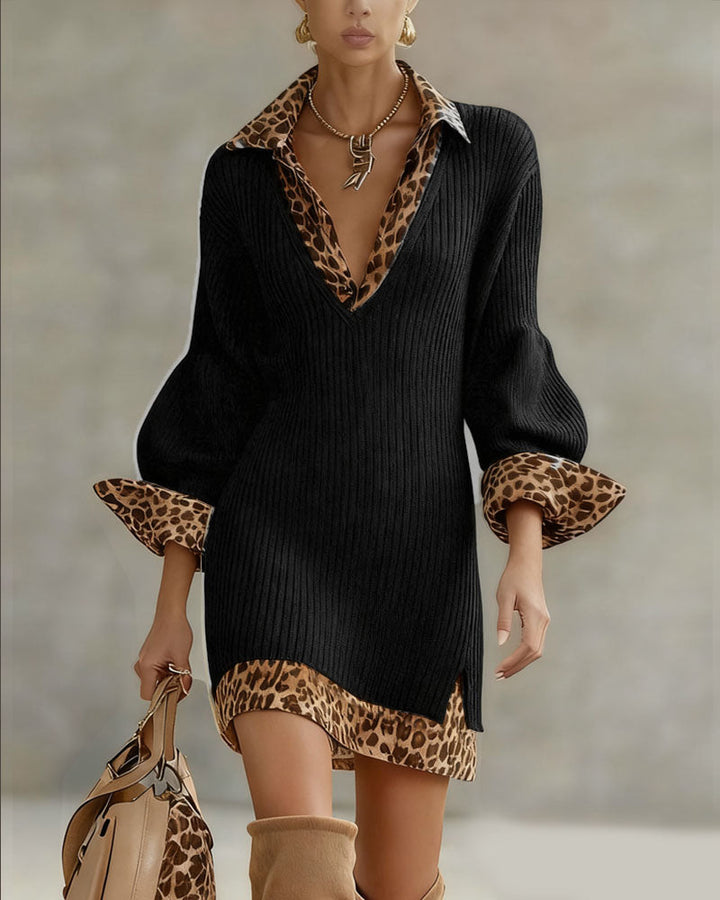 Laurena Elegant Leopard Dress