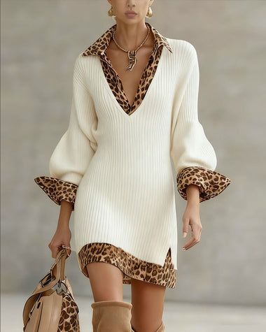 Laurena Elegant Leopard Dress