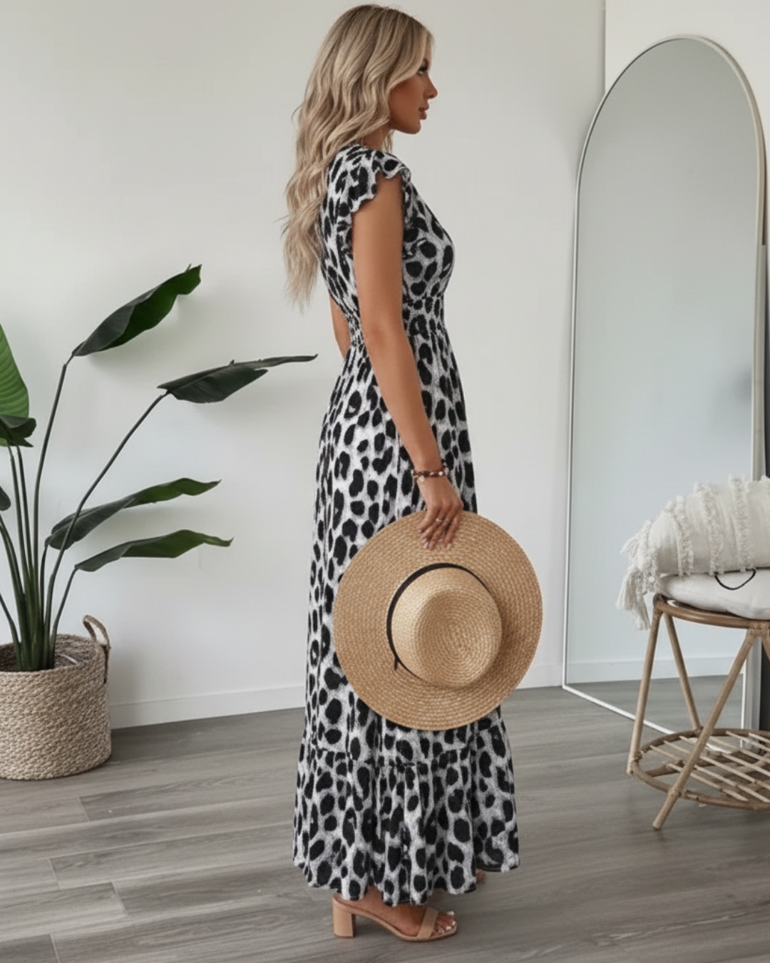 Judie Leopard Midi Dress