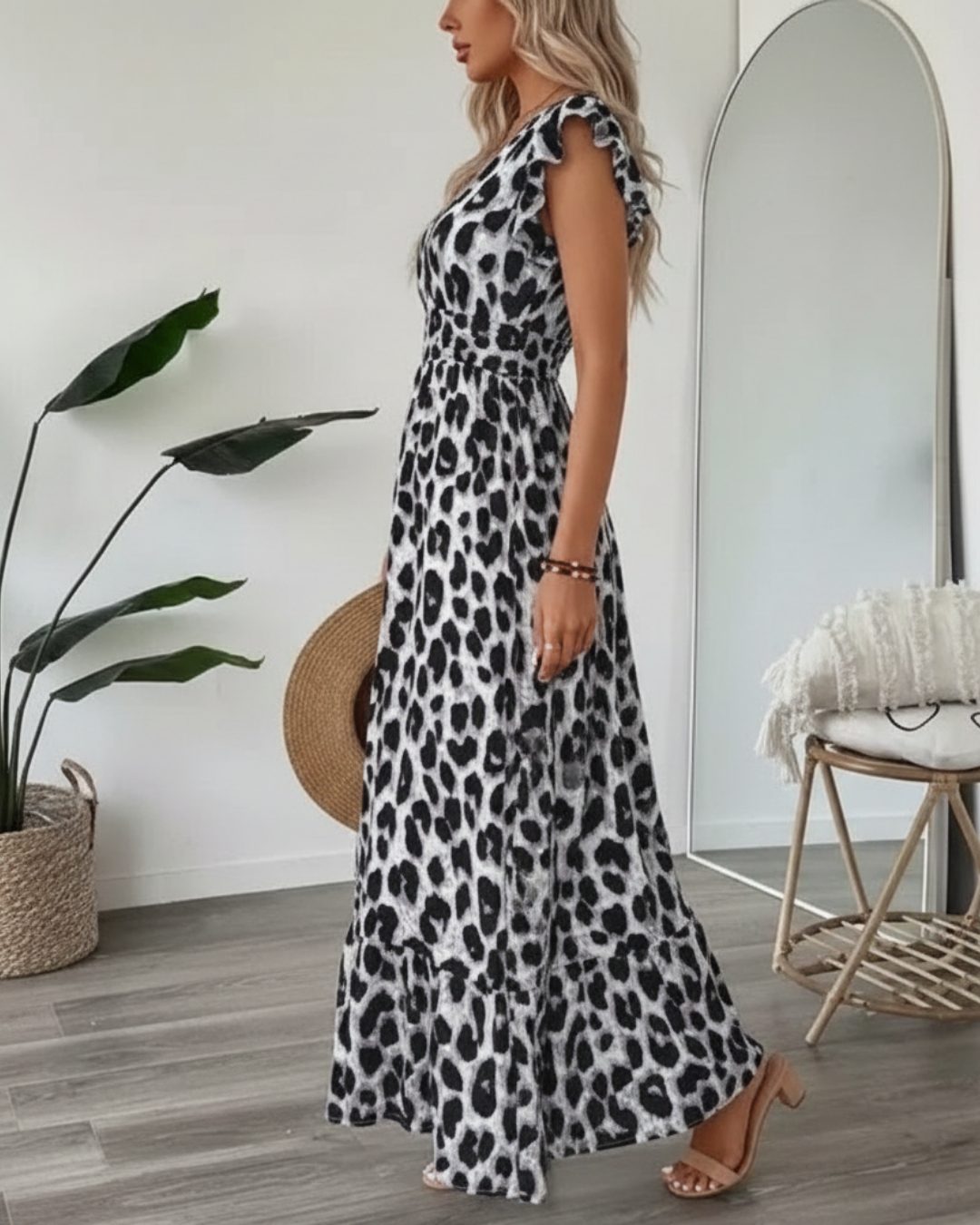 Judie Leopard Midi Dress
