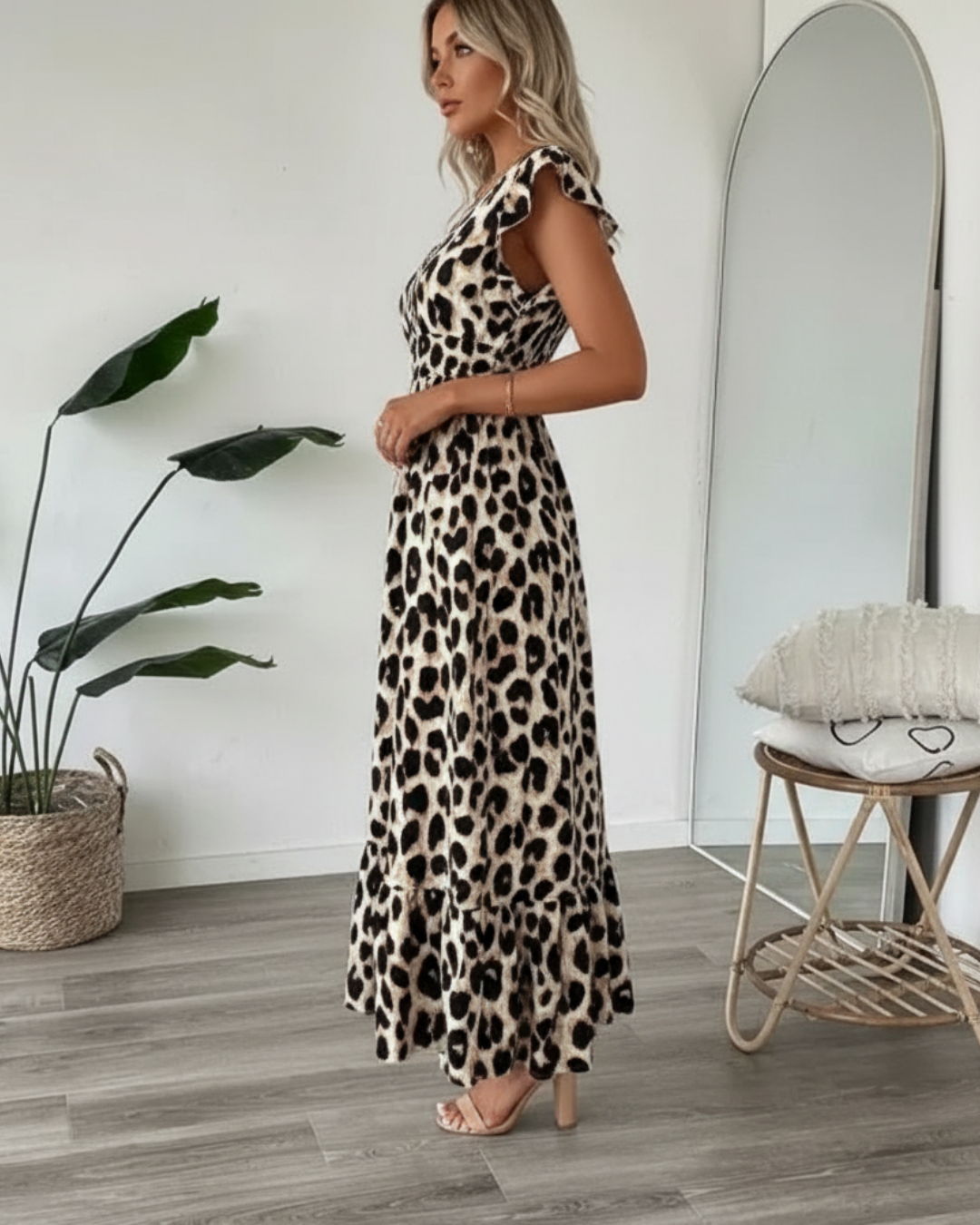 Judie Leopard Midi Dress
