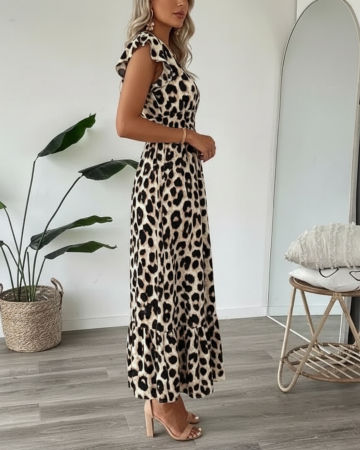 Judie Leopard Midi Dress