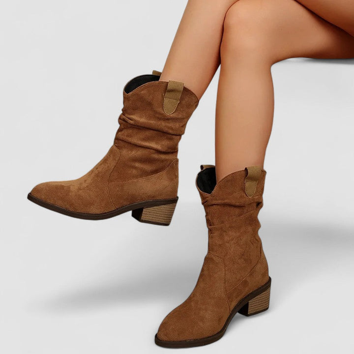 Rowan | Slouch Western Ankle Boots