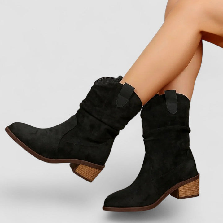 Rowan | Slouch Western Ankle Boots