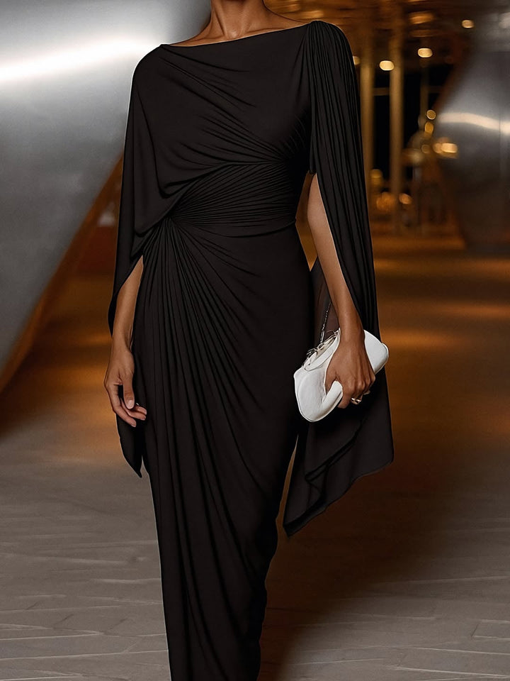 Melyssa Pleated Drape Maxi Dress