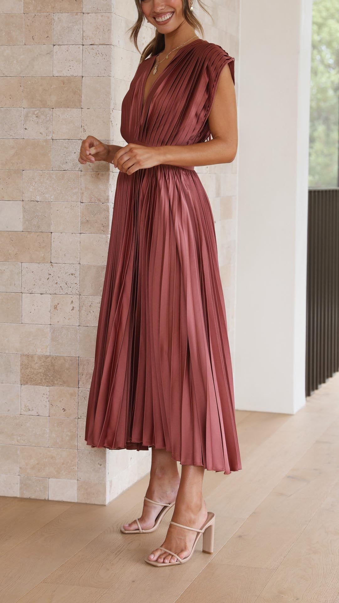 Marla Elegant Pleated Dress