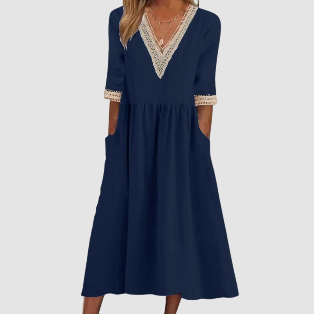 Olena Elegant Mid-Length Dress