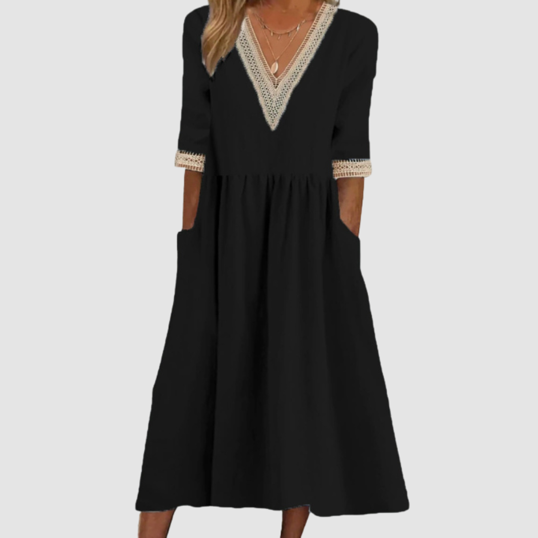 Olena Elegant Mid-Length Dress