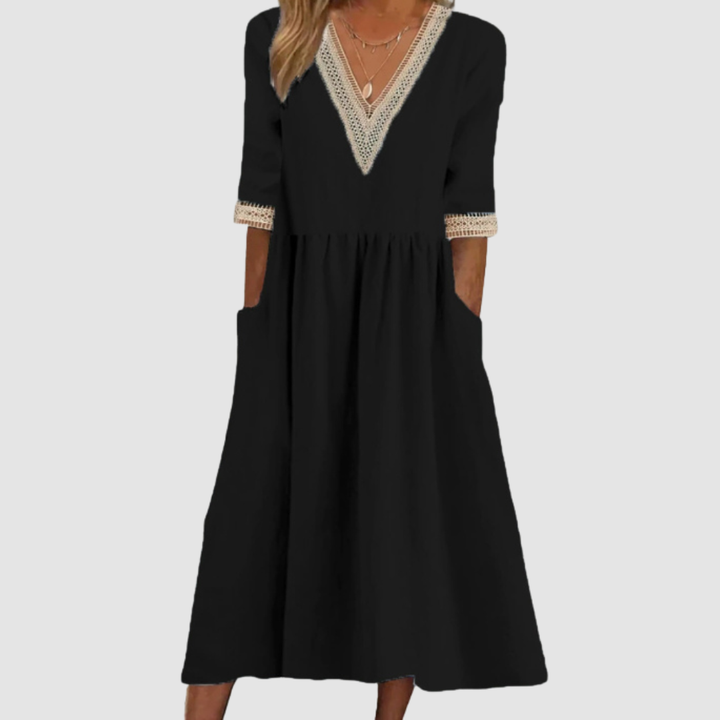 Olena Elegant Mid-Length Dress