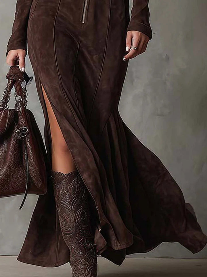Meghan Suede Maxi Dress