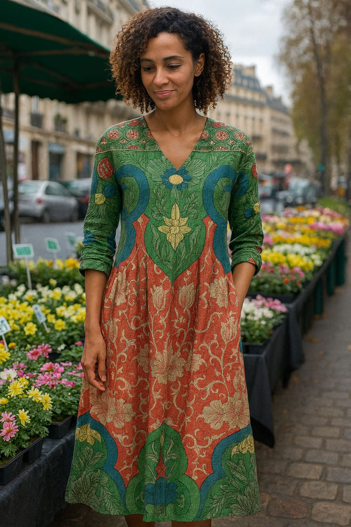 Bianca Vintage Floral Long Dress