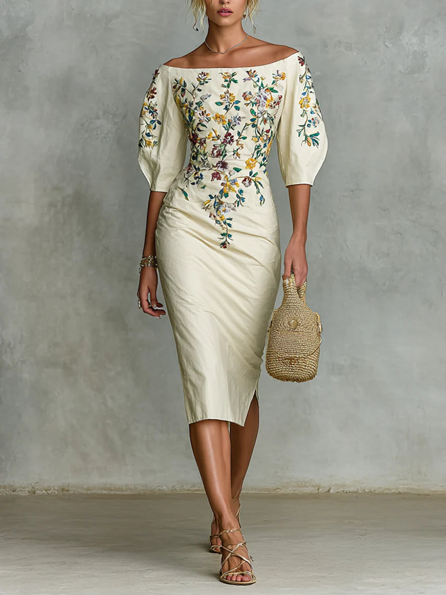 Joelle Off Shoulder Floral Dress