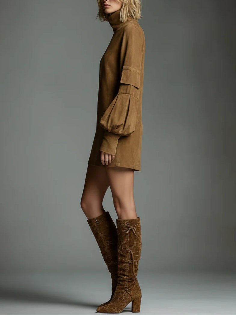 Louise Vintage Turtleneck Mini Dress