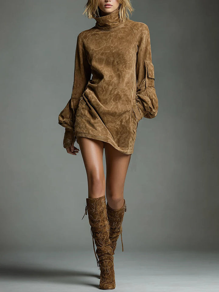 Louise Vintage Turtleneck Mini Dress