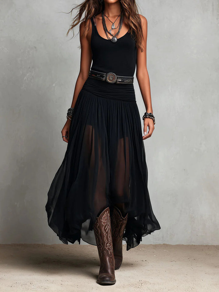 Lyndsay Skirt Maxi Dress with Belt