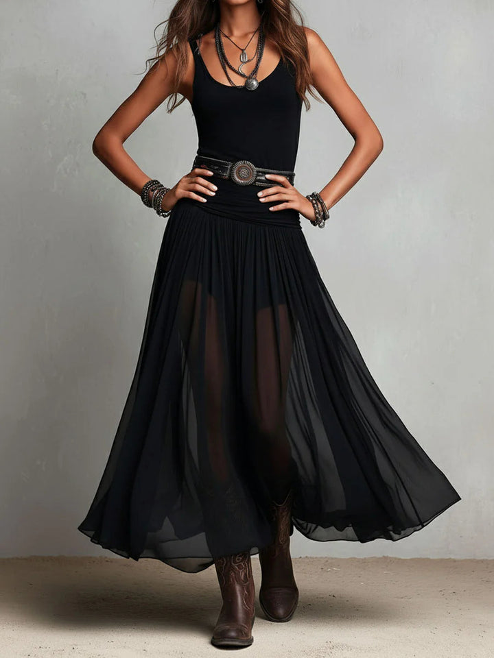 Lyndsay Skirt Maxi Dress with Belt