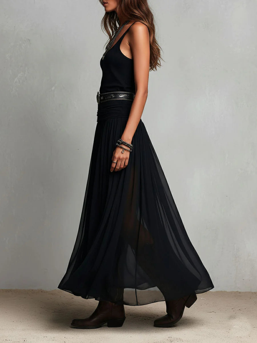 Lyndsay Skirt Maxi Dress with Belt