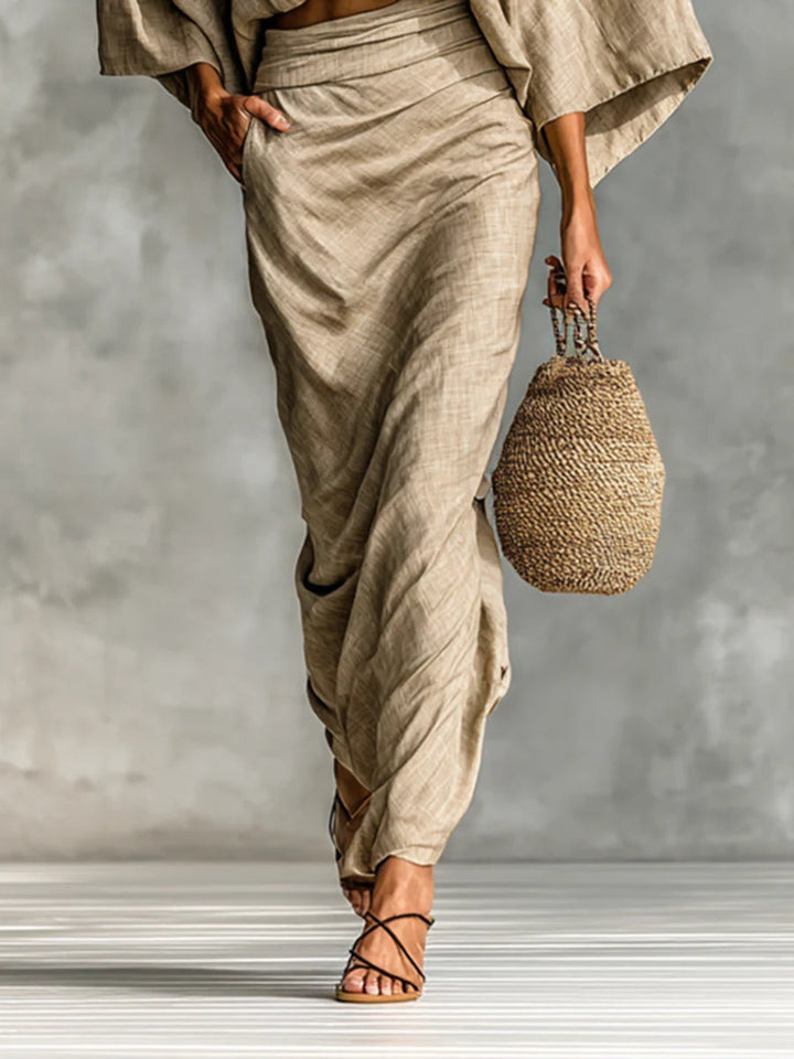 Long Bat Sleeve Skirt Two-piece Set