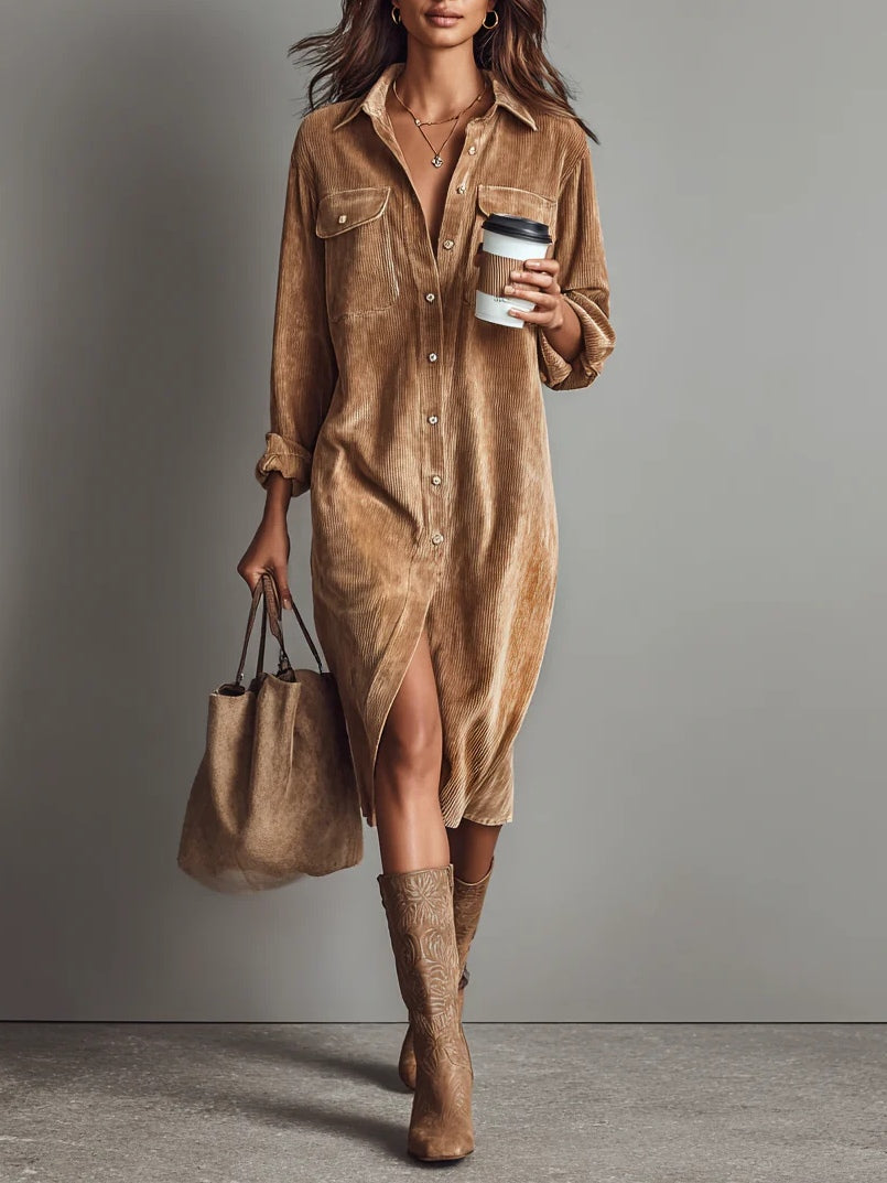 Zabrina Shirt Dress with Front Pockets
