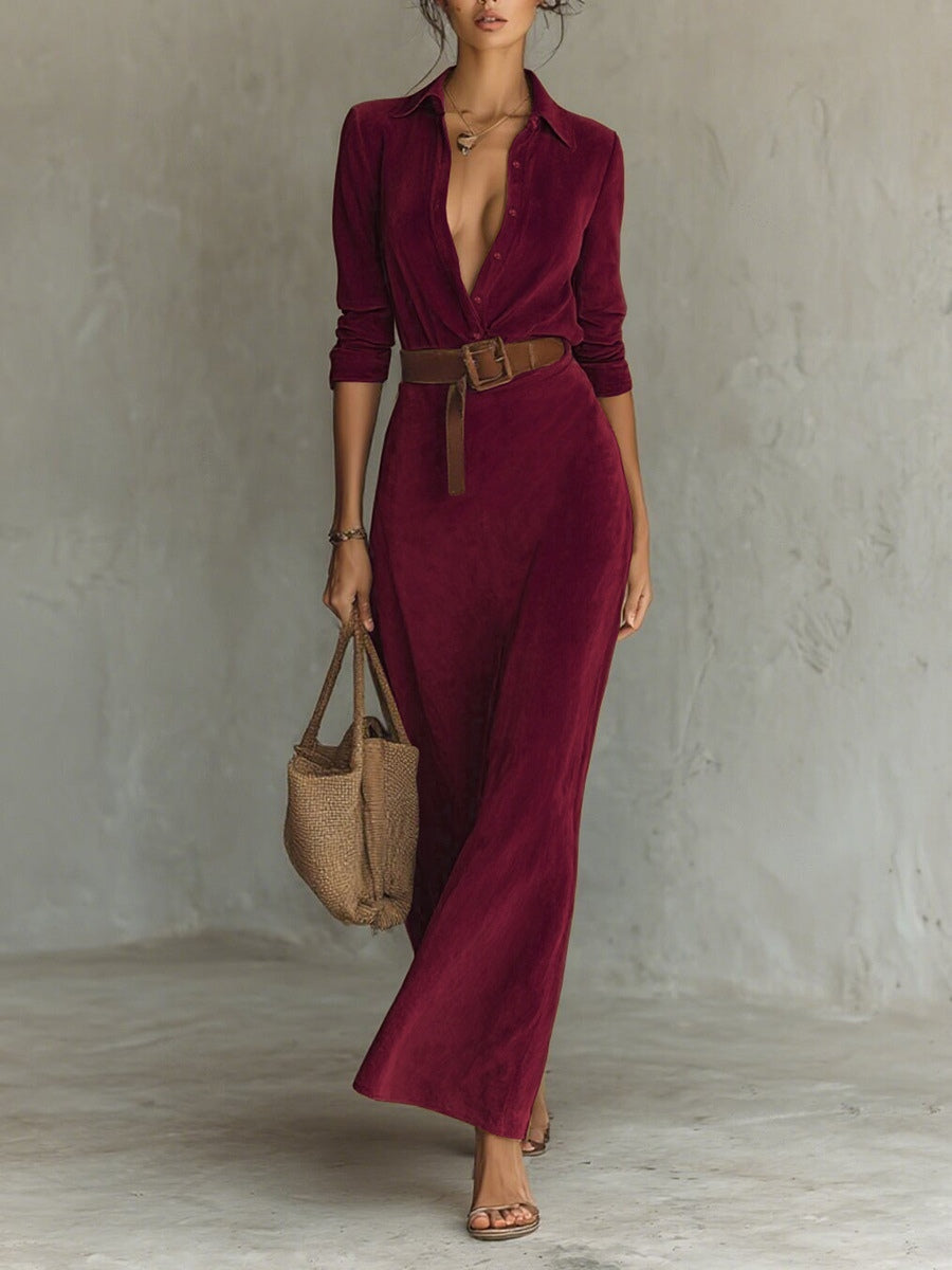 Aurelia | Suede Dress with Belt