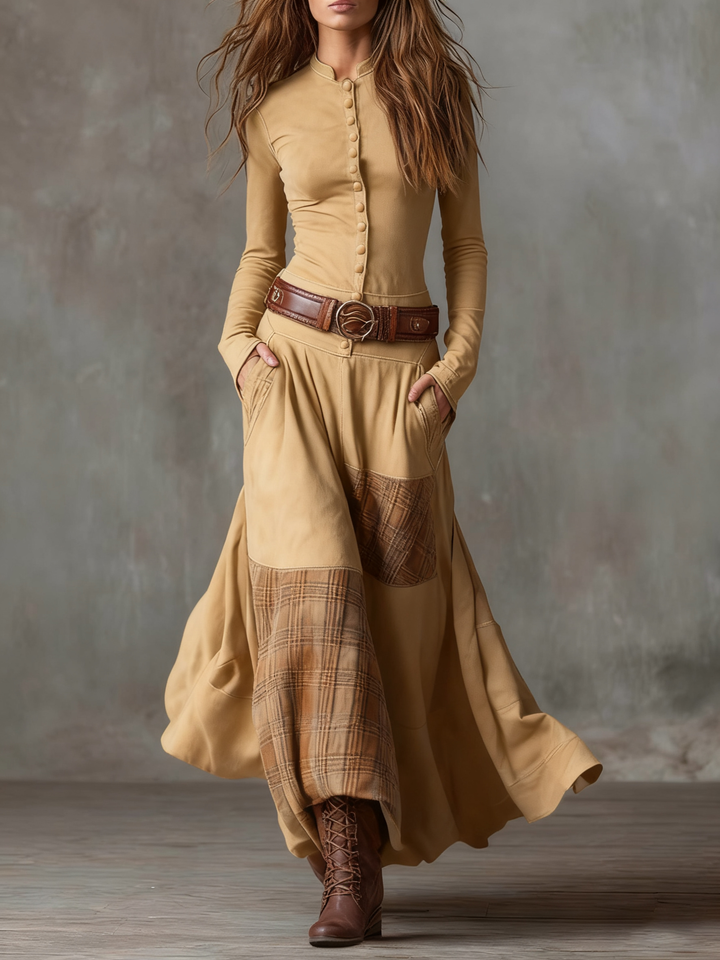 Izabella Suede Maxi Dress + Free Belt