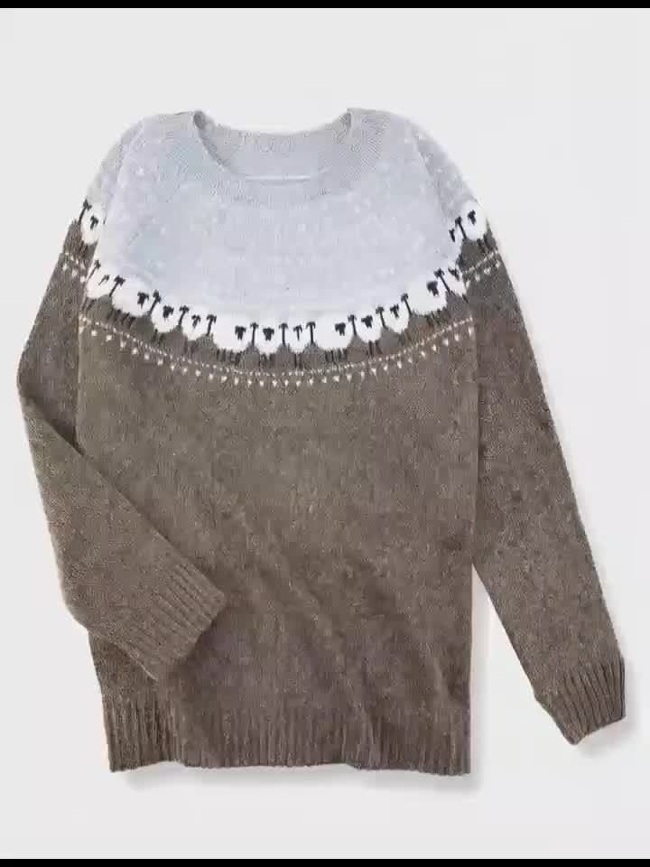 Nordic | Elegant Winter Sweater with Sheep Jacquard Pattern