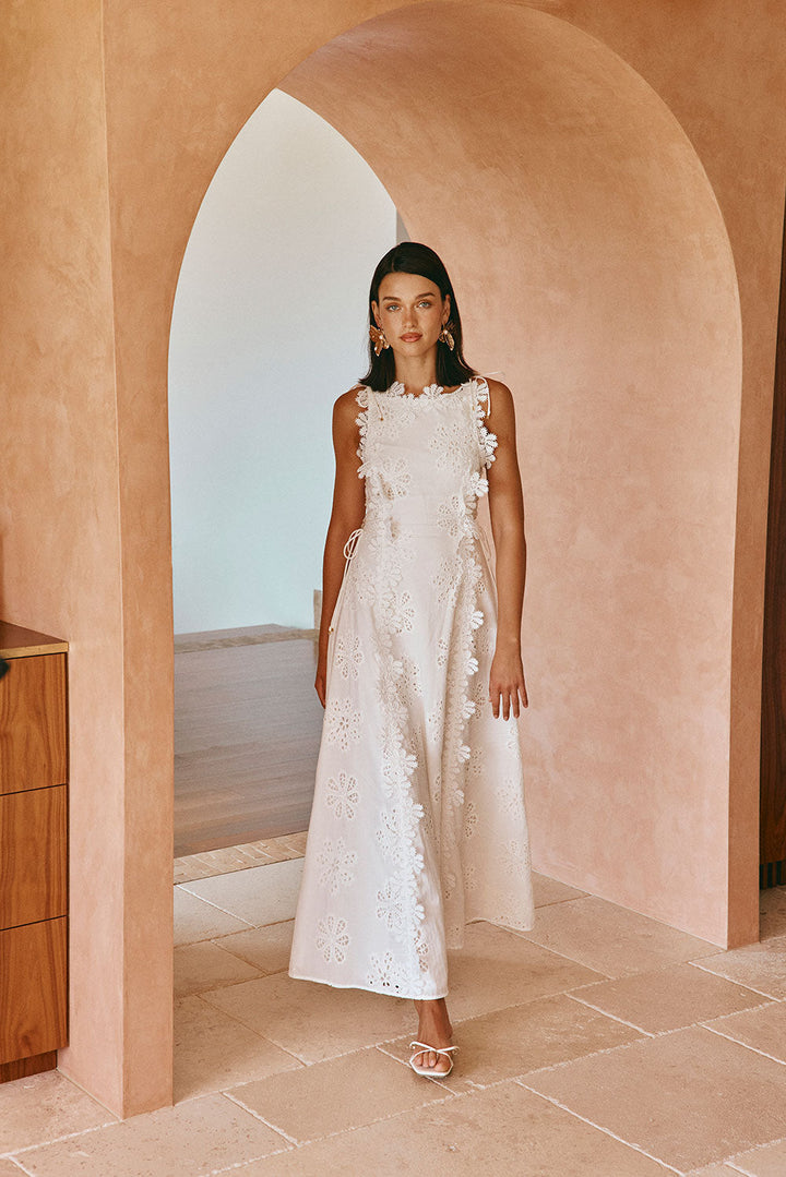 Lucy Floral Embroidered Maxi Dress