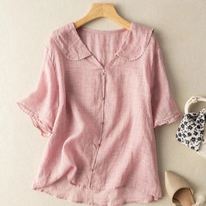 Selena Cotton Short Sleeve Blouse