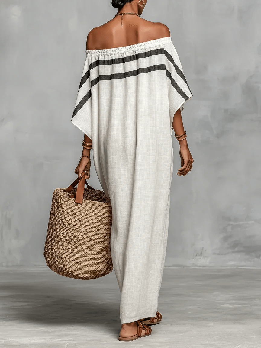 Aveline | Maxi dress with off-shoulder and batwing sleeves