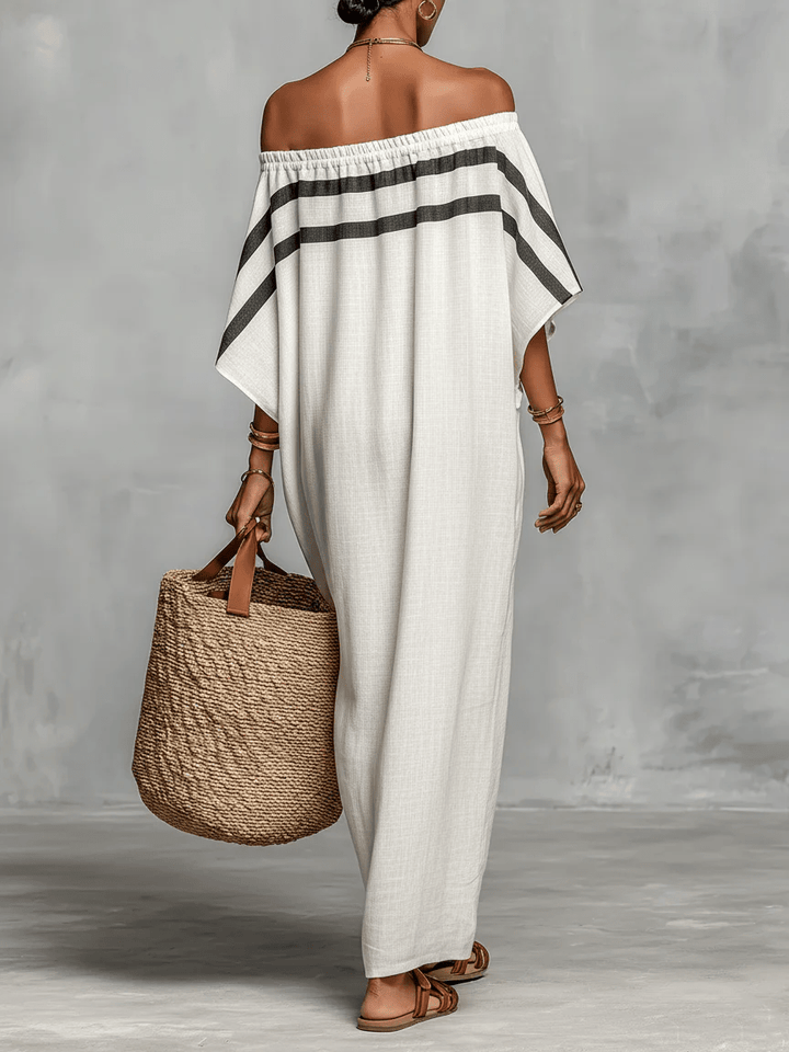 Aveline | Maxi dress with off-shoulder and batwing sleeves