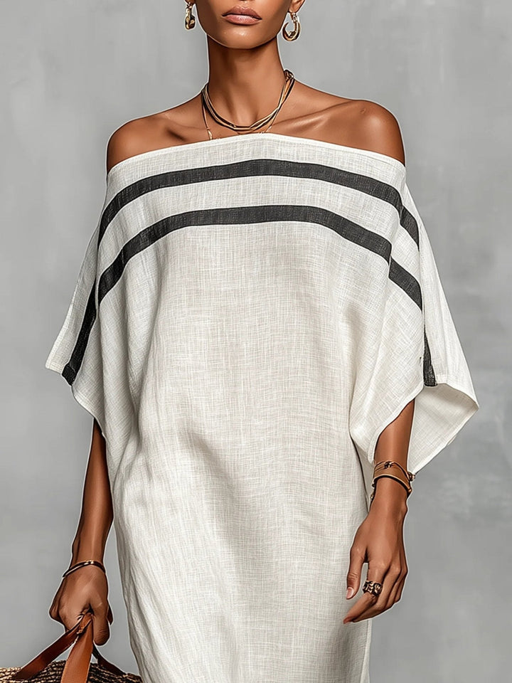 Aveline | Maxi dress with off-shoulder and batwing sleeves