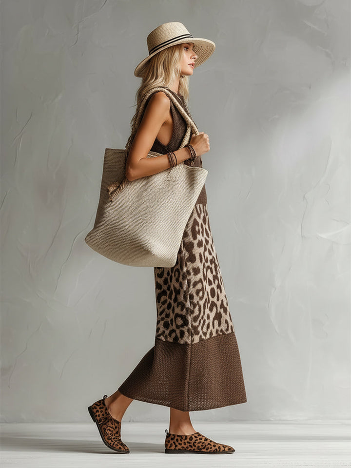 Alaina Knitted Leopard Dress