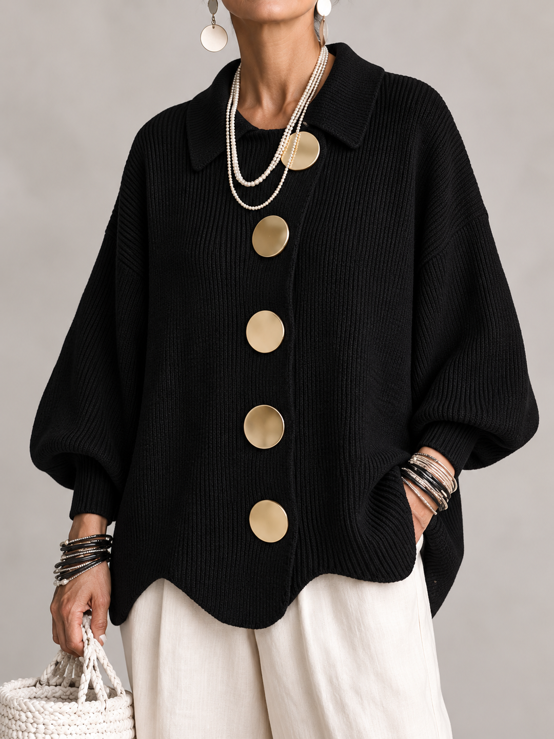 Ardelle | Oversized Collared Cardigan