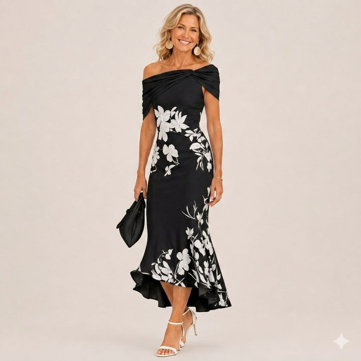 Loretta Floral Off-Shoulder Midi Dress