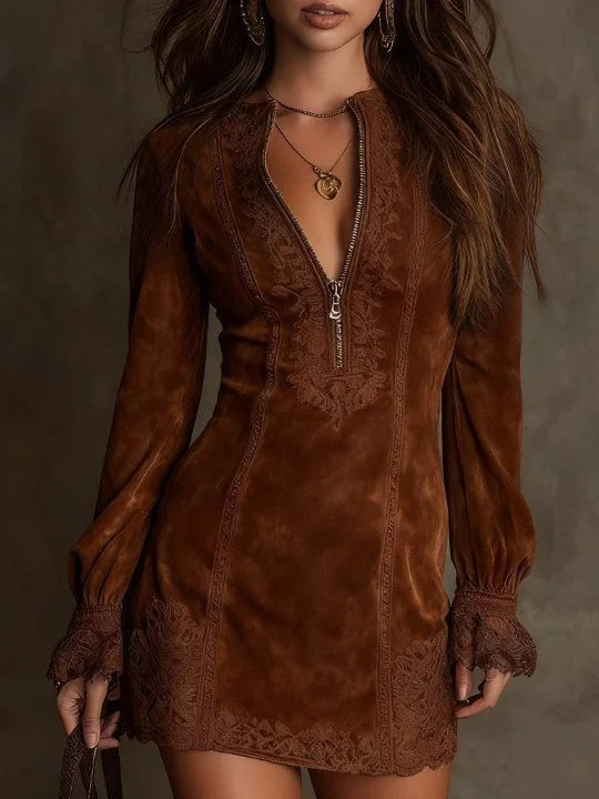 Laney Suede Mini Dress