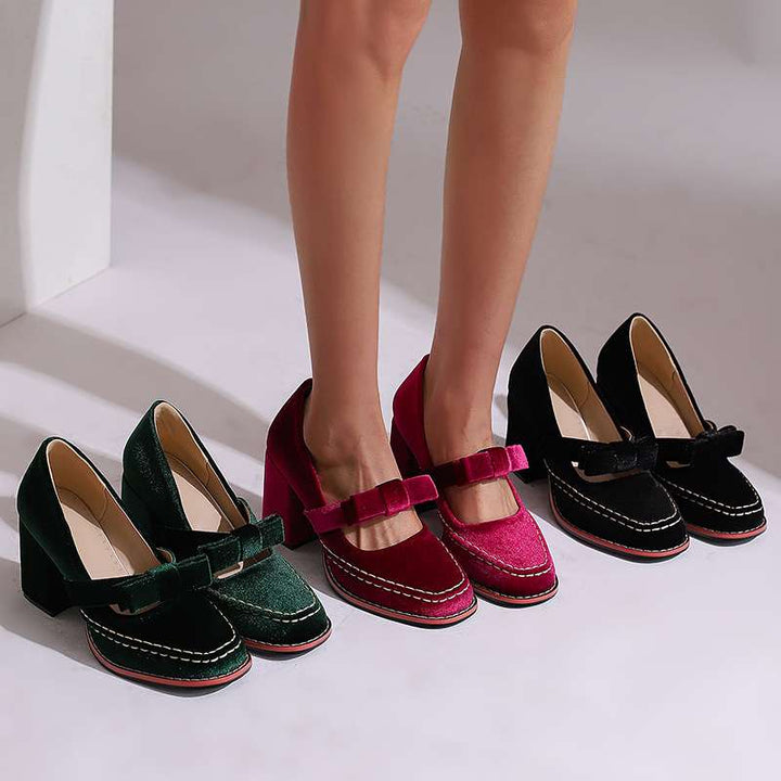 Corinna | Women's Mary Jane Block Heel Bow Pump
