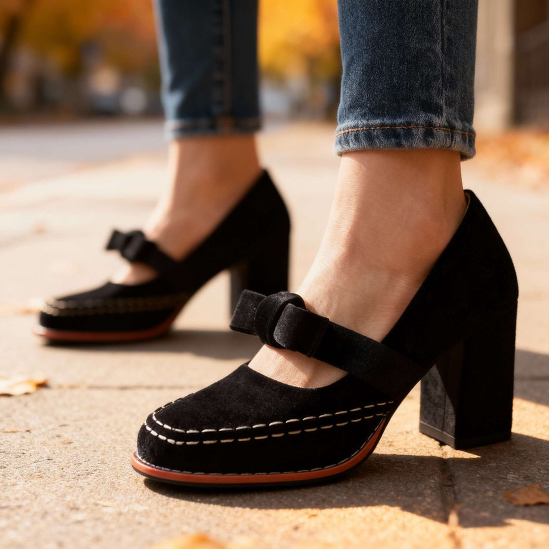 Corinna | Women's Mary Jane Block Heel Bow Pump