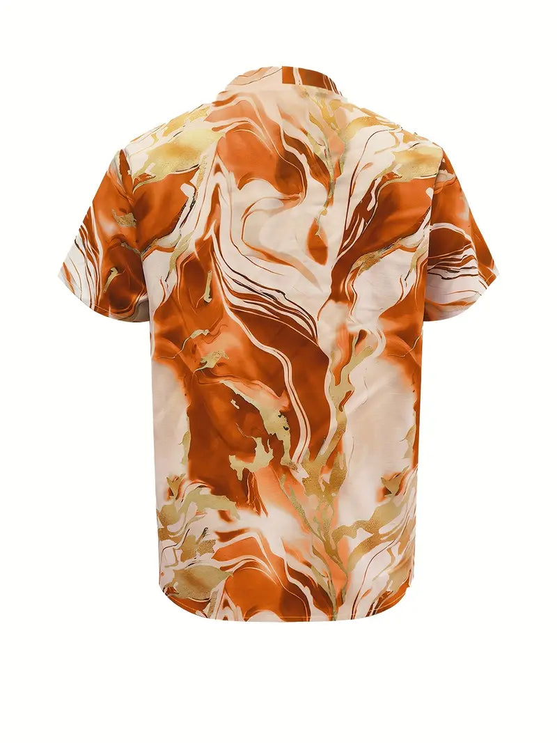 Mildred Marble Print Short Sleeve Shirt