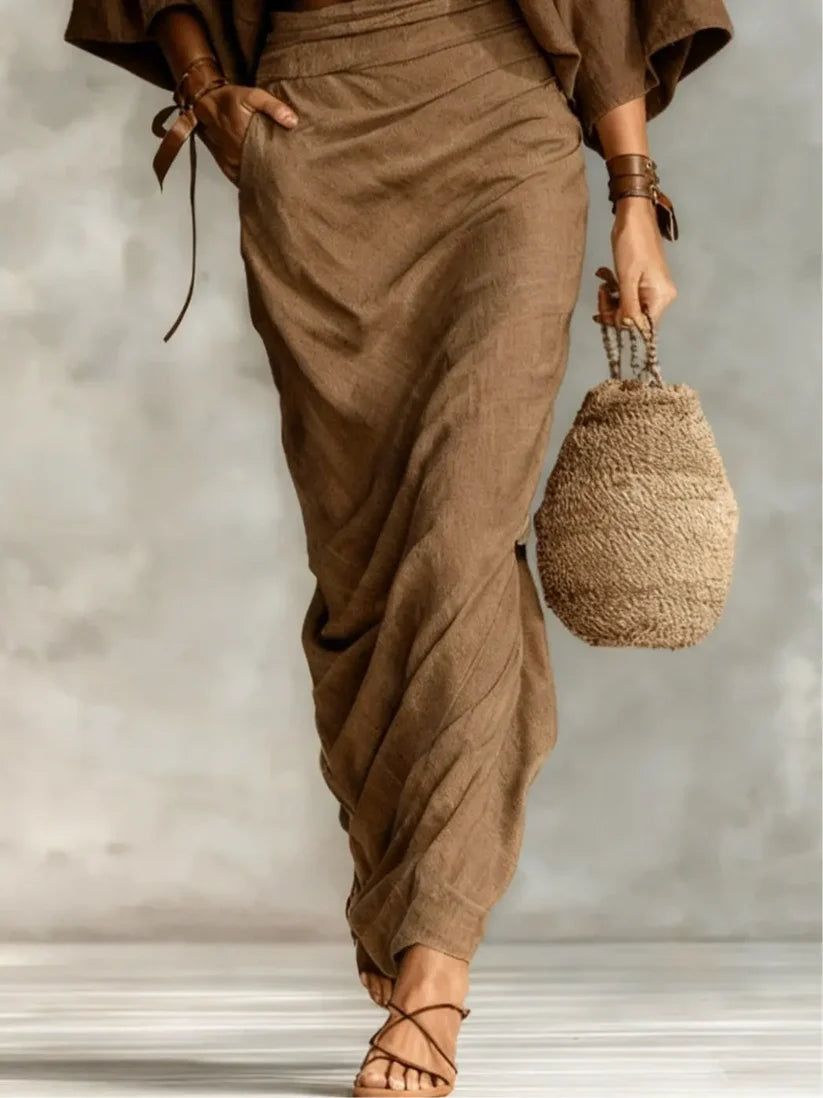 Long Bat Sleeve Skirt Two-piece Set