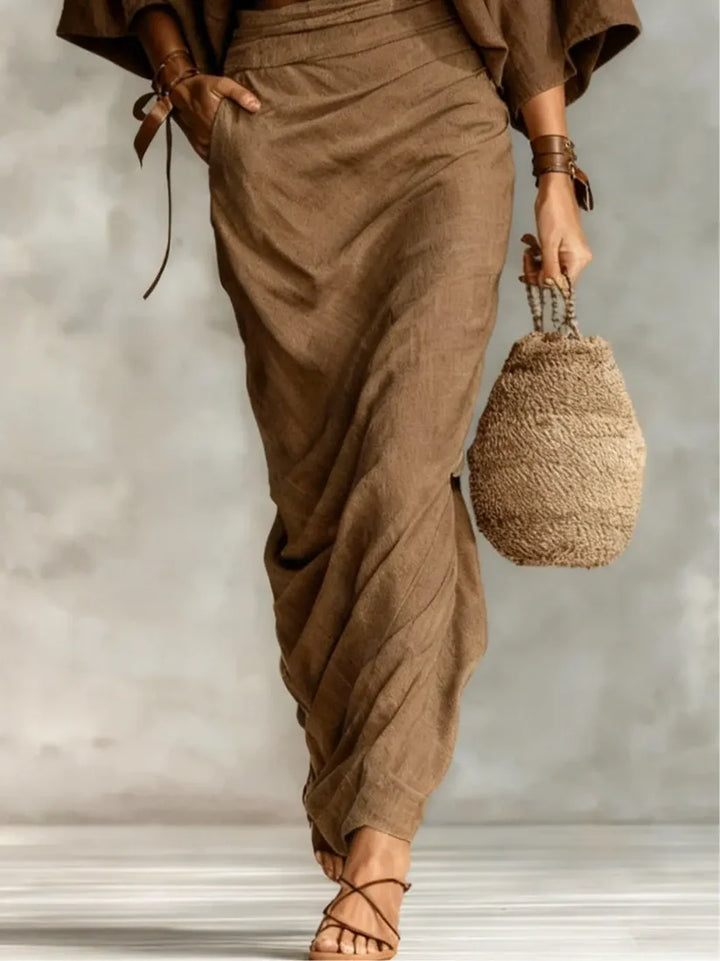 Long Bat Sleeve Skirt Two-piece Set