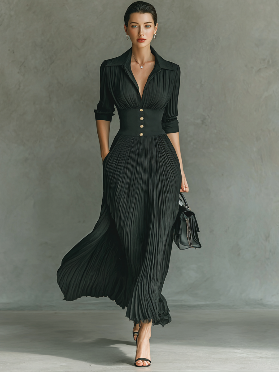 Naomi Pleated Maxi Dress