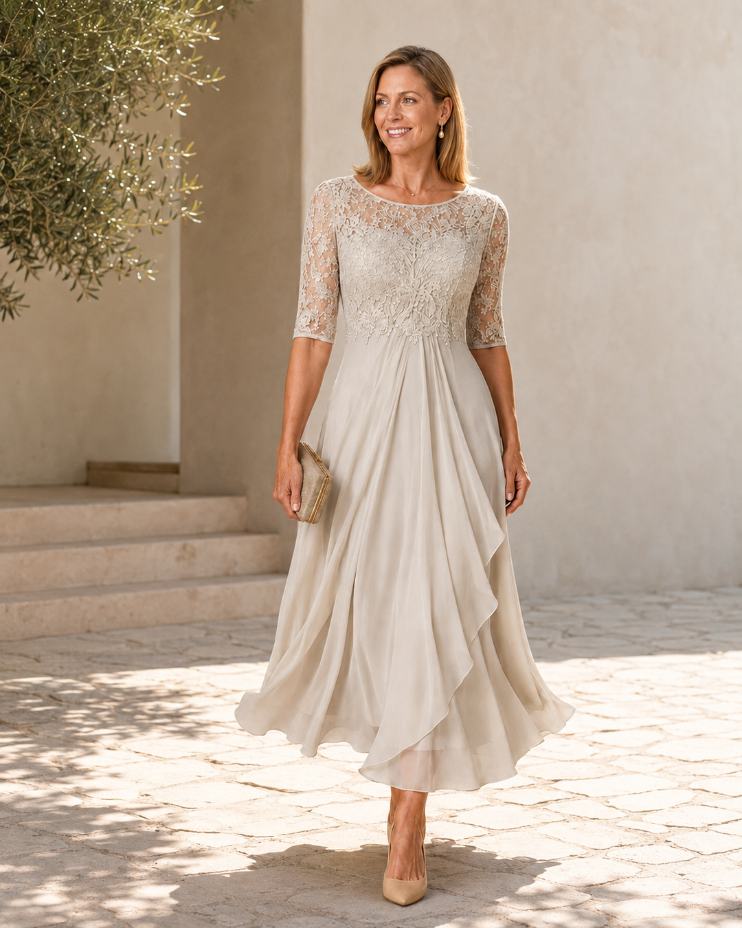 Rose – The Flattering Lace Midi Dress