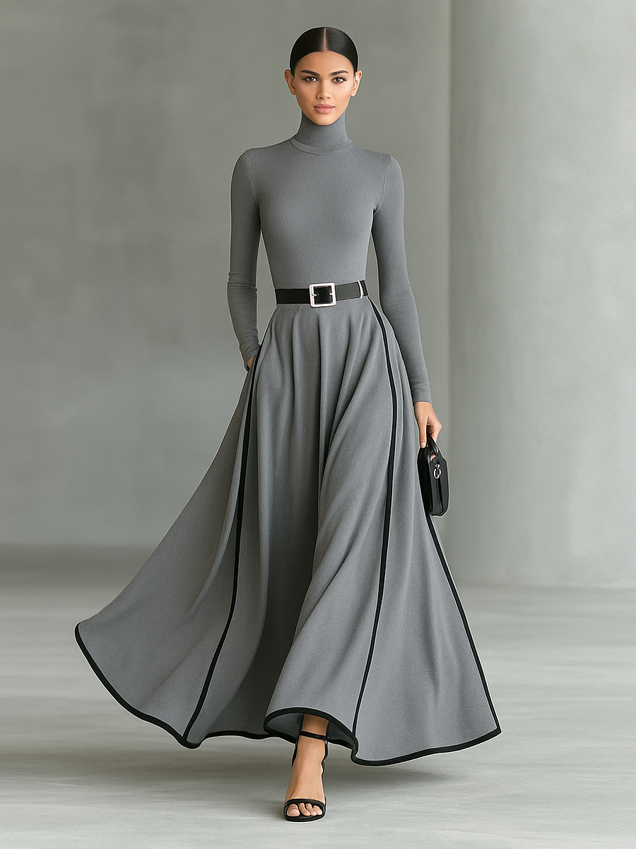 Rachelle Long Sleeve Maxi Dress + Free Belt