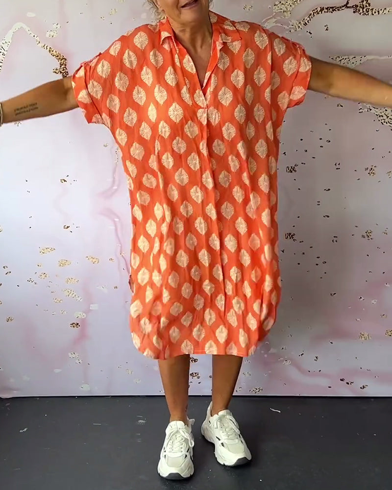 Lona Loose Lapel Collar Dress