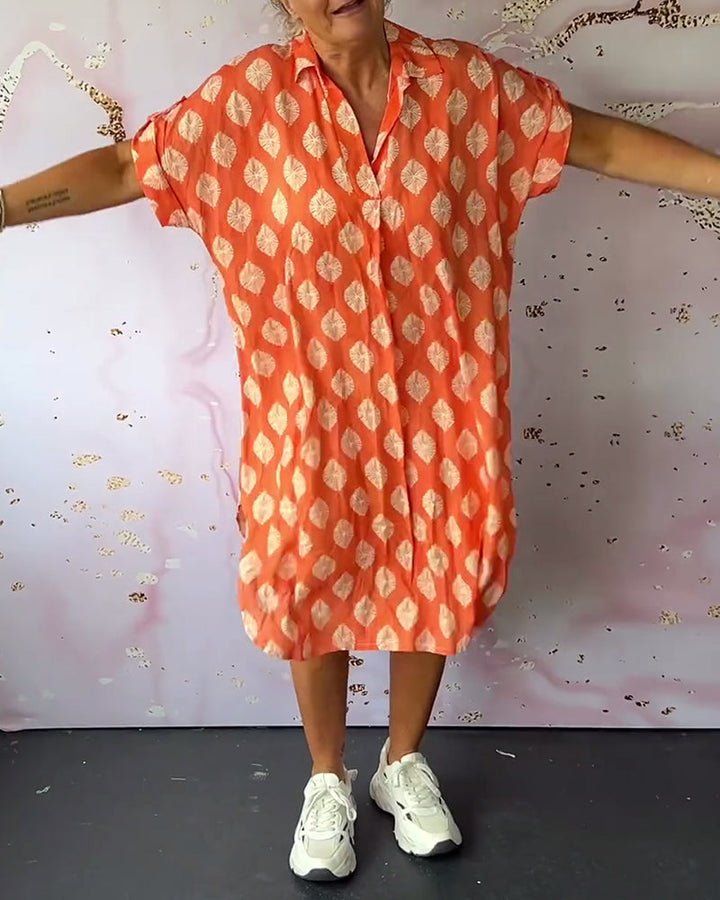 Lona Loose Lapel Collar Dress