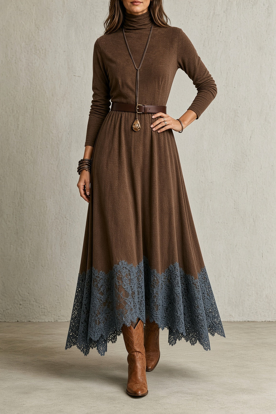 Abigail | Lace-Hem Maxi Dress