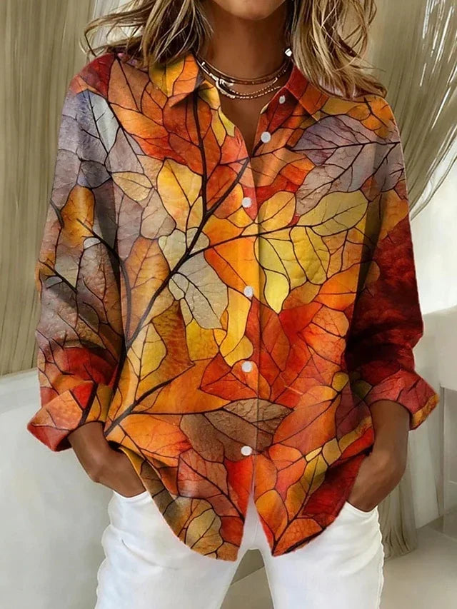 Melrose | Vintage Botanical Print Button Blouse